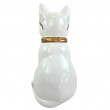 Statue chat en résine blanc laqué avec lunettes et cravate dorées 30 cm - 4