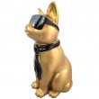 Statue chat en résine dorée avec lunettes et cravate noires 30 cm - 2