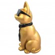 Statue chat en résine dorée avec lunettes et cravate noires 30 cm - 3