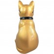 Statue chat en résine dorée avec lunettes et cravate noires 30 cm - 4
