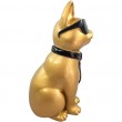 Statue chat en résine dorée avec lunettes et cravate noires 30 cm - 5