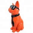 Statue chat en résine orange vif avec lunettes et cravate noires 30 cm - 2