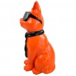 Statue chat en résine orange vif avec lunettes et cravate noires 30 cm - 3