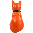 Statue chat en résine orange vif avec lunettes et cravate noires 30 cm - 4