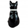 Statue chat en résine noire laquée avec lunettes et cravate blanches 30 cm - 4