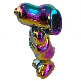 Figurine céramique Snoopy irisée holographique avec cœur 20 cm