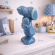 Figurine céramique Snoopy bleue vernissée avec cœur 20 cm - 2