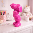 Snoopy rose fuchsia vernissée avec cœur 20 cm - 2