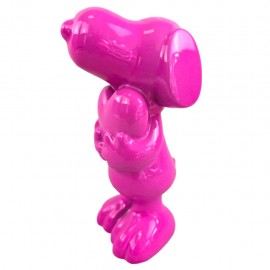 Snoopy rose fuchsia vernissée avec cœur 20 cm
