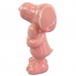 Statue céramique Snoopy rose poudré vernissée avec cœur 20 cm - 1