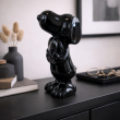 Statue céramique Snoopy noire laquée avec cœur 20 cm - 3