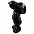 Statue c&eacute;ramique Snoopy noire laqu&eacute;e avec c&oelig;ur 20 cm
