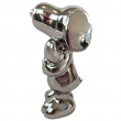 Statue céramique Snoopy argentée chromée miroir avec cœur 20 cm - 2