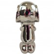 Statue céramique Snoopy argentée chromée miroir avec cœur 20 cm - 5