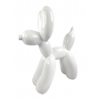 Statue chien ballon c&eacute;ramique blanche laqu&eacute;e style pop art 50 cm