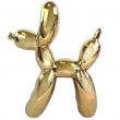 Statue chien ballon céramique dorée chromée miroir pop art 50 cm - 3