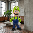 Statue Luigi Super Mario en résine laquée 67 cm - 5
