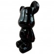 Statue ours céramique noire laquée avec cœur 28 cm - 1