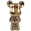 Statue ours céramique dorée chromée miroir avec cœur 28 cm - 1