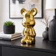 Statue ours céramique dorée chromée miroir avec cœur 28 cm - 4