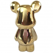 Statue ours céramique dorée chromée miroir avec cœur 28 cm - 5