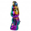 Statue ours céramique holographique irisée multicolore avec cœur 28 cm - 3