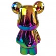 Statue ours céramique holographique irisée multicolore avec cœur 28 cm - 4