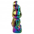 Statue ours céramique holographique irisée multicolore avec cœur 28 cm - 5