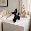 Statue chien ballon céramique noire laquée brillante 27 cm - 4