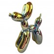 Statue chien ballon céramique argentée chromée irisée 27 cm - 3