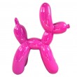 Statue chien ballon c&eacute;ramique rose fuchsia laqu&eacute;e 27 cm