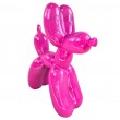Statue chien ballon céramique rose fuchsia laquée 27 cm - 2