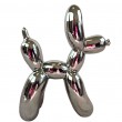 Statue chien ballon céramique argent chromé miroir 27 cm - 1