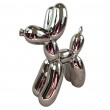 Statue chien ballon céramique argent chromé miroir 27 cm - 3