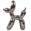 Statue chien ballon céramique argent chromé miroir 27 cm - 4