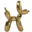 Statue chien ballon céramique dorée chromée miroir 27 cm - 1