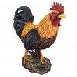 Statue coq en résine réaliste plumage noir et or 34 cm - 3