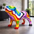 Statue bouledogue anglais en résine pop art multicolore XXL 90 cm - 2