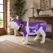 Statue vache résine multicolore avec cloche 85 cm - 3