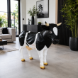 Statue vache résine noire et blanche - 80 cm - 4