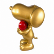 Statue Snoopy en résine dorée avec cœur rouge 60 cm - 1