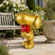 Statue Snoopy en résine dorée avec cœur rouge 60 cm - 5