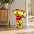 Statue Snoopy en résine dorée avec cœur rouge 60 cm - 6