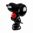 Statue Snoopy en résine noire avec cœur rouge 60 cm - 1