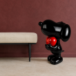 Statue Snoopy en résine noire avec cœur rouge 60 cm - 6