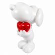 Statue Snoopy en r&eacute;sine blanche avec c&oelig;ur rouge 60 cm