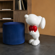 Statue Snoopy en résine blanche avec cœur rouge 60 cm - 5