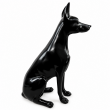 Statue Doberman en résine noire assis 38 cm - 2