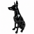 Statue Doberman en résine noire assis 38 cm - 3