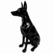 Statue Doberman en résine noire assis 38 cm - 4